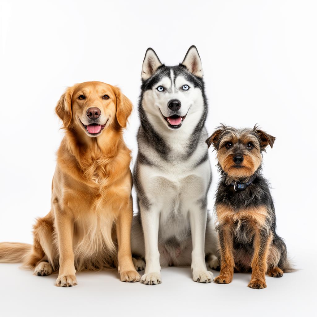 Professional dog grooming team caring for multiple breeds at Totally Mutts